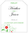 Flowers Wine Wedding Label